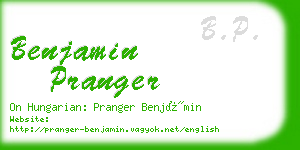 benjamin pranger business card